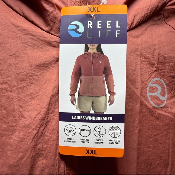 Reel Life Womens Mesh Lined Hooded Windbreaker - Picture 2 of 5